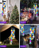 Solar Wind Chimes Decorative Lights for Outside,Shells Lights Gifts for Mom Grandma Women Wife Girls, Solar Hanging Lights for Holiday Garden Yard Window