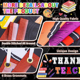 XIFAN Thank You Teachers Banner 98x19.2 Inches, Large Teachers Appreciation Week Hanging Decoration, Teacher's Appreciation Day Classroom Yard Sign Durable Backdrop Poster for Indoor Outdoor Fence Wall Decor