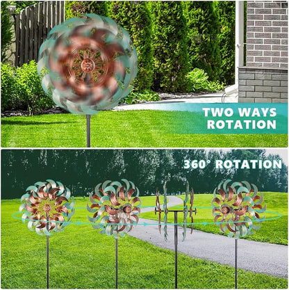 DREAMSOUL 360° Wind Spinners Outdoor, Metal Wind Spinner 64 Inch Windmill for Yard Garden Outdoor Decor