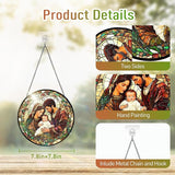 7.8 Inch Stained Glass Window Hanging Baby Jesus and The Holy Mother Mary Family Sun Catcher Indoor Window Door Wall Yard Home Decor Colorful Glass Panel Suncatcher Religious Christian Gifts for Women
