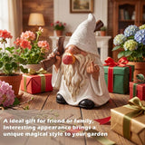 EXYGLO Solar Gnome Garden Decor Statue, 5.7" Middle Finger Gnome with Flickering Cigar Outdoor Funny Decoration for Lawn, Patio, Yard, and Unique Housewarming, Individual Birthday Ornament Gift