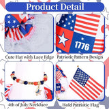 JcHrmers 4th of July Porch Goose Outfits Memorial Day Goose Outfit Fits 23" Plastic Cement Goose Statue Patriotic Goose Costume for USA 250th Anniversary Outdoor Garden Patio Yard Lawn Decor