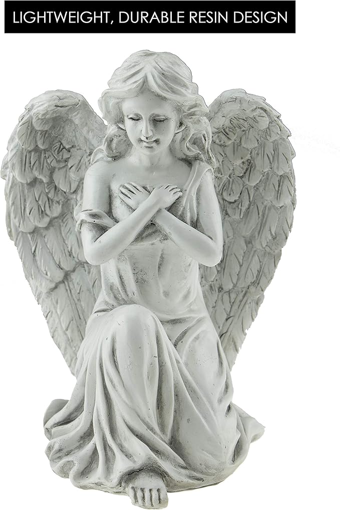 Angel Resin Garden Statue | Outdoor Indoor Figurine Gift Decoration for Home Décor, Patio, Yard, and Garden