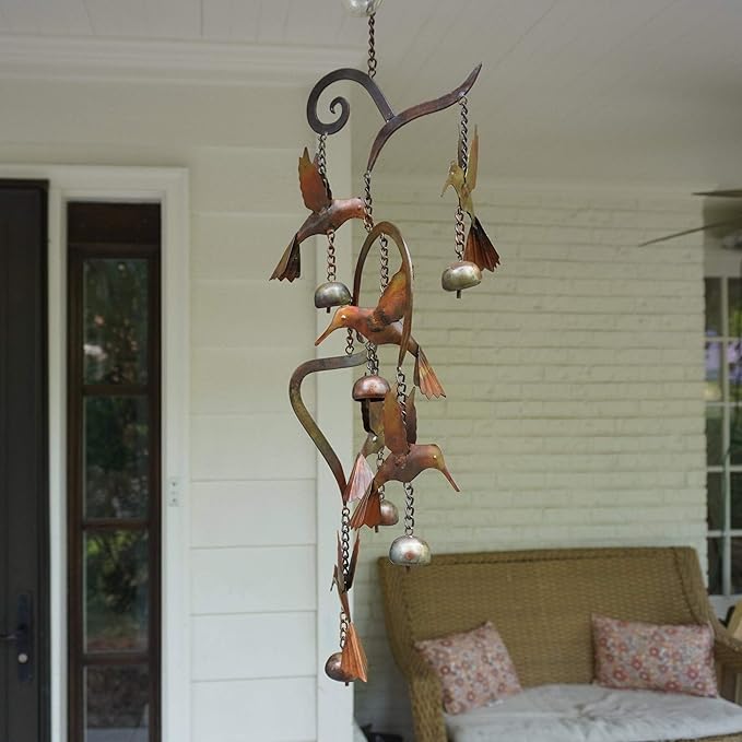 Happy Gardens Scrollwork Hummingbird Wind Chime