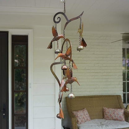 Happy Gardens Scrollwork Hummingbird Wind Chime