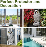 OFFO 3 Pack Plastic Owls Scarecrow for Halloween Decorations Outdoor Garden, Yard, Pool Decoration, 8.3 in Height