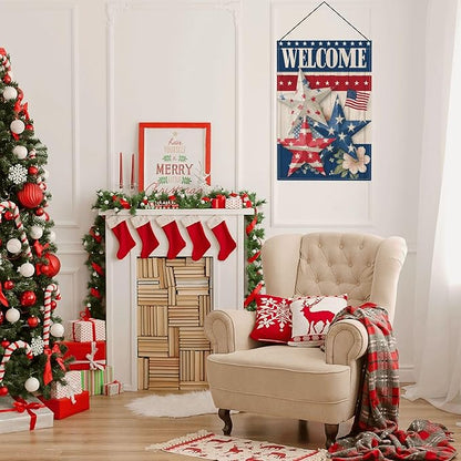 4th of July Garden Flag Seasonal Double Sided 12 x 18 Inch Small Yard Flag for Indoor Outdoor Decor Holiday All Seasons