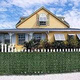 Faux Ivy Privacy Fence Screen 28PCS 20 x 20 Inch Artificial Faux Ivy Hedge Expandable Faux Privacy Fence with 100 pcs Zip Ties Decoration for Wall Screen, Outdoor Garden Wedding(275.6x40 inches)