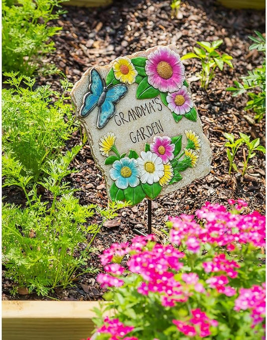 Grandma's Garden Flower and Butterfly Stepping Stone - Outside Décor
