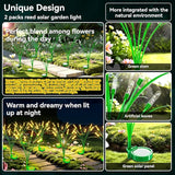 6 Packs Reeds Solar Garden Light, 30 Inch Garden Solar Light with 36 Bulbs, Intelligent Light Control System, IP65 Waterproof, Outdoor Solar Light for Decorating Yard, Pathway(Warm Color)