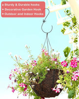 PACETAP Bird Feeders Hanger 12-Inch, 4PCS Metal Hummingbird Feeder Hooks, Heavy Duty Plant Hangers Outdoor for Hanging Plants, Wind Chimes, Christmas Ornaments and More (Black)
