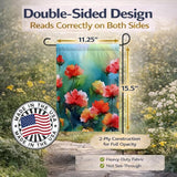 Caroline's Treasures Ohio Scarlet Carnations in Watercolor Garden Flag Mailbox Flag Decorative Yard Flag Banner Outside Patio Artwork Yard Flower Beds, Garden Size, Multicolor