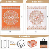Pauwer Waterproof Outdoor Rug 6x9, Reversible Plastic Straw Patio Camping Rug, Indoor Outdoor RV Mat Carpet for Deck, Camper, Porch, Balcony, Backyard, Picnic, Floral Orange