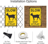 Slow Goat at Play Aluminium Metal Sign, Funny Goat Warning Sign, Vintage Goat Decor, Goat Gift, Goat House Decor, Wall Decor for Farmhouse/Home/Yard/Children Room, 8"x12" Indoor/Outdoor