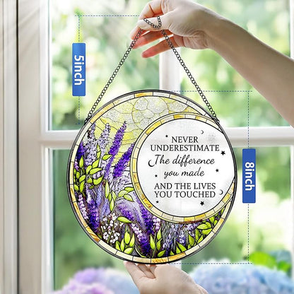 Thank You Gifts, Stained Glass Suncatcher Ornament, Window Hanging, Going Away/Goodbye, Appreciation, Retirement Gifts for Women, Men, Coworker, Boss, Friend | Retirement Party Decorations - Style K