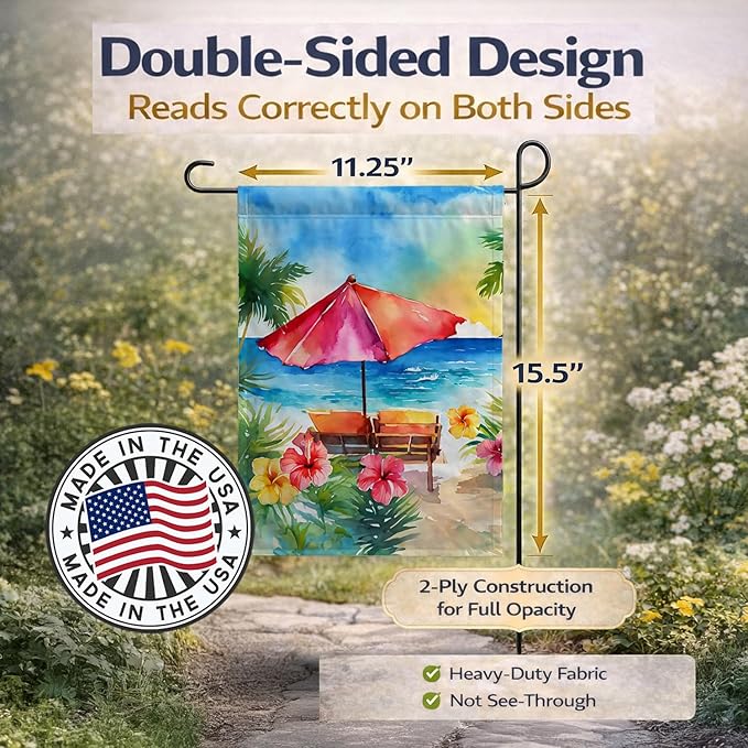 Caroline's Treasures Hawaii Hawaiian Hibiscus in Watercolor Garden Flag Mailbox Flag Decorative Yard Flag Banner Outside Patio Artwork Yard Flower Beds, Garden Size, Multicolor