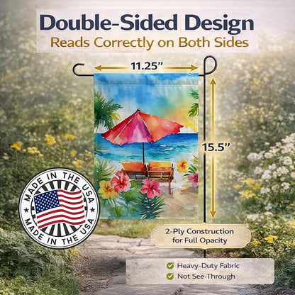 Caroline's Treasures Hawaii Hawaiian Hibiscus in Watercolor Garden Flag Mailbox Flag Decorative Yard Flag Banner Outside Patio Artwork Yard Flower Beds, Garden Size, Multicolor