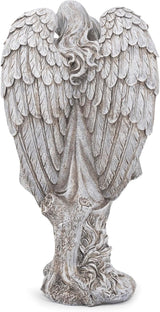 basen Angel Garden Statue Outdoor, Memorial Angel Figurine for Grave Yard Lawn, Resin Praying Angel Sculpture for Cemetery Decoration, Sympathy Gift, Spiritual Garden Decor
