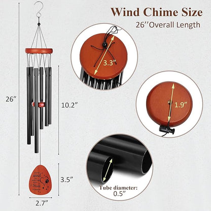 YU FENG 26'' Metal Dog Memorial Wind Chimes for Outside Loss of Dog Loved Pet with Gift Box & Cards - Pet Themed Remembrance Wind Chimes Ornament for Christmas Tree