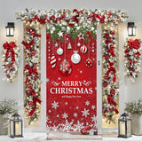 IMISHM Retro Christmas Door Decorations Merry Christmas Christmas Door Cover Christmas Snowflake Door Banner Christmas Front Door Decorations for Christmas Home Indoor Decorations