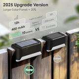 SOLPEX Solar Step Lights Outdoor, 8 Pack Warm White, Black, Waterproof LED Deck Lights for Stair, Balcony, Railing, Front Porch, Yard, Garden and Patio Decor