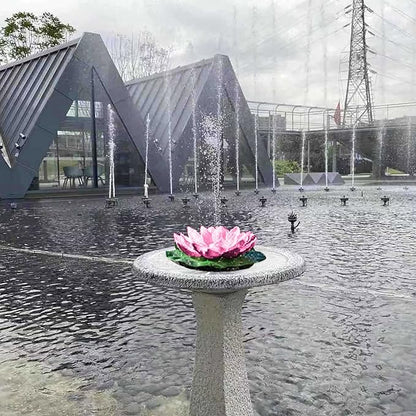 Pond Fountains for Small Ponds Bird Bath Fountains with 6 Nozzles Free Standing Floating Lotus Solar Fountains Outdoor Solar Bird Bath Fountain Pump for Fish Tank,Pool,Patio,Garden,Pond Decor