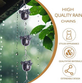 TZSSP Rain Chain, Iron Rain Chains-12 Cups,8FT Gutter Rain Chain,Adjustable Rain Catcher Chain for Outdoor Garden Decor,Replacement Downspout for Gutters,Dragonfly
