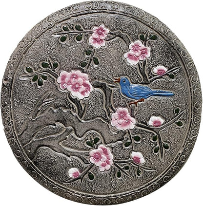 Garden Stepping Stones, Classical Chinese Flower Carving, Decorative Walkway Stepping Stones for Outdoor Garden Flowerbed & Lawn Yard Pathway (Color : D(3Pcs))