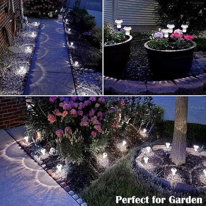 Priddop Solar Lights Outdoor Pathway Waterproof 8 Pack Cold White LED Acrylic Mushroom Decorative Garden Lights for Yard Landscape Patio Outside Decor