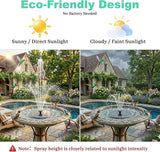 Yeomi Solar Fountain, Floating Solar Water Pump for Bird Bath, Outdoor Water Fountain No Battery or Electricity Needed, Easy to Use for Garden, Pond, Patio
