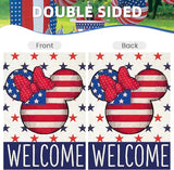 Welcome 4th of July Garden Flags for Outside 12x18 Inch Double Sided, Patriotic Stars Yard Decorations,Small Seasonal Decor for Summer Memorial Day,250th Years America Anniversary Farmhouse Holiday