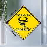 TOMATO FANQIE Funny Metal Warning Tornado Crossing XING Tin Sign Wall Décor Man Cave Bar Yard Decoration Signs Outdoor & Indoor Aluminum Metal Tin Sign 12" x12"