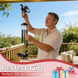 41" Adjustable Dragon Wings Wind Chimes for Outside Large Metal Wind Chime with Deep Tone,Black Matte Finish,Fantasy Outdoor,Indoor Decorative Windchimes,Unique Gift for Dragon Year & Fantasy Lovers