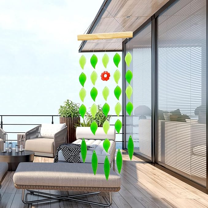 Solar Wind Chimes Waterproof Windchimes Glass Hanging Noisemakes with Solar Light for Home, Garden, Patio and Yard Decor