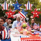 12 Pcs 4th of July Inflatable Star Decorations 11.8 Inch Independence Day Red Blue White Patriotic Outdoor Decorations Blow up PVC Stars Ornament Inflatable Ball Decor for Yard Lawn Garden