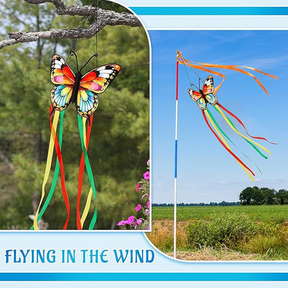 Soulchen Butterfly Windsock for Outside Heavy Duty Wind Socks Spring Summer Durable Outdoor Hanging Flag Wind Decoration for Yard Garden Patio Boat Home Decoration