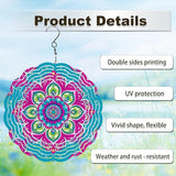 Wind Spinners Outdoor, Hanging Wind Spinner for Garden Decoration, 8 inch 3D Stainless Steel Metal Wind Sculpture for Indoor/Outdoor Decor, Mandala B