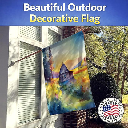Caroline's Treasures Montana Bitterroot in Watercolor House Flag Large Porch Sleeve Pole Decorative Outside Yard Banner Artwork Wall Hanging, Polyester, House Size, Multicolor