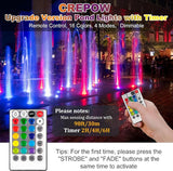 RGB Pond Lights with Timer,18 LED Underwater Submersible Fountain Lights,Remote Control IP68 Waterproof Color Changing Spotlights for Fish Aquarium Tank Yard Garden Pool (Set of 5)