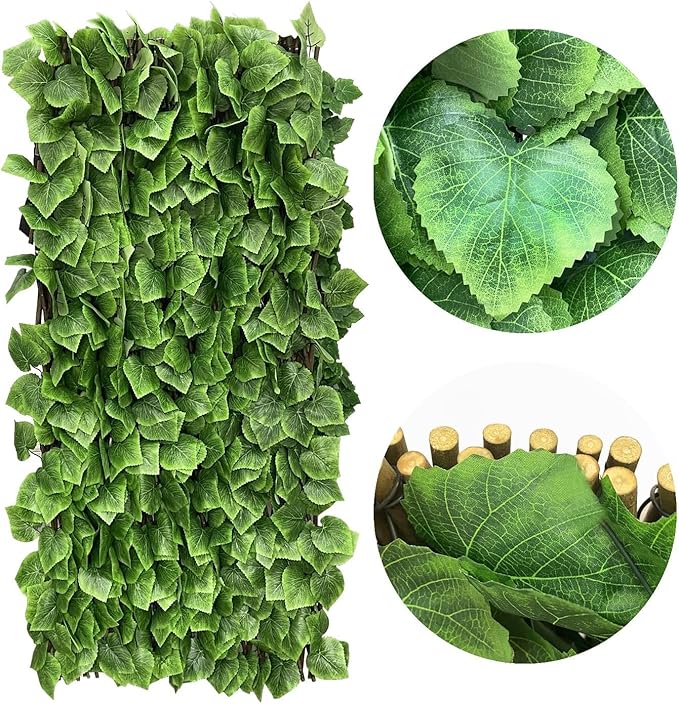 Expandable Fence Privacy Screen for Balcony Patio Outdoor,Decorative Faux Ivy Fencing Panel,Artificial Hedges