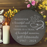 Memorial Garden Stone - Personalized Bereavement Gift for Loss of Loved One - A Beautiful Soul - Round