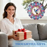 Wazzio Hummingbird Wind Spinner 12" Metal, Hummingbird Gifts for Women Mom Wife Grandma, Outdoor Indoor Hanging Ornament for Garden Porch Backyard Lawn, Gift for Birthday Thanksgiving Christmas
