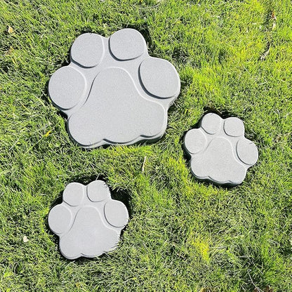 AUTUMN Paw Print Stepping Stone Mold - Dog & Cat Paw Print, Concrete & Cement, Non-Slip Textured, 13 in
