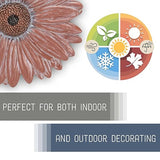 Magnolia Garden 12-Inch Antique Coral Daisy Decorative Stepping Stone – 3D Sculpted Resin Garden Walkway Tile – Weathered Terra Cotta Flower Outdoor Accent – Boho Chic Yard Decoration
