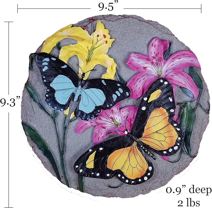 Spoontiques - Garden Décor - Butterfly Stepping Stone - Decorative Stone For Garden