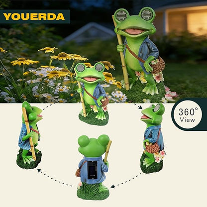 Resin Frog Statue for Fairy Gardens, Outdoor Sculptures, Patio and Lawn Ornament - Gardening, Housewarming or Home Decor