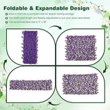 Giantex Expandable Fence Privacy Screen - Decorative Faux Purple Eucalyptus Fencing Panel for Balcony, Artificial Hedges with PE Leaves and Willow for Outdoors Garden Patio Deck Apartment, 1 Pack