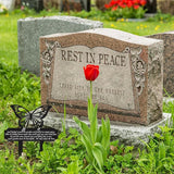 Buryeah Grave Decoration for Cemetery Butterfly Memorial Stake Headstone for Grave Memorial Garden Decor Waterproof Double Sided Print Metal Cemetery Marker, 13.19 x 11.81 Inches(Classic Style)