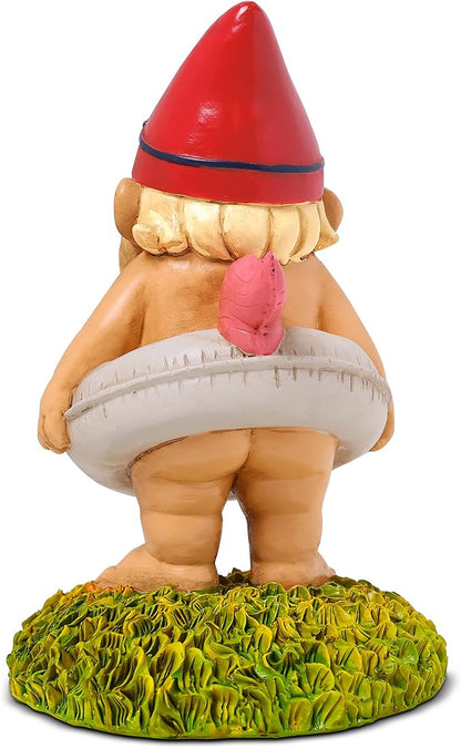 9” Funny Unicorn Pool Float Garden Gnome – Hilarious Lawn Statue for Outdoor Decor – All-Weather Resin Yard Ornament – Unique Housewarming & Gag Gift