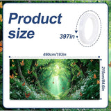 16x7 ft Enchanted Forest Banner for Two Car Garage - Fits Double Garage Door, Magical Sunlight Forest Path with Butterflies Large Backdrop, Garden Yard Sign & Meditation Space